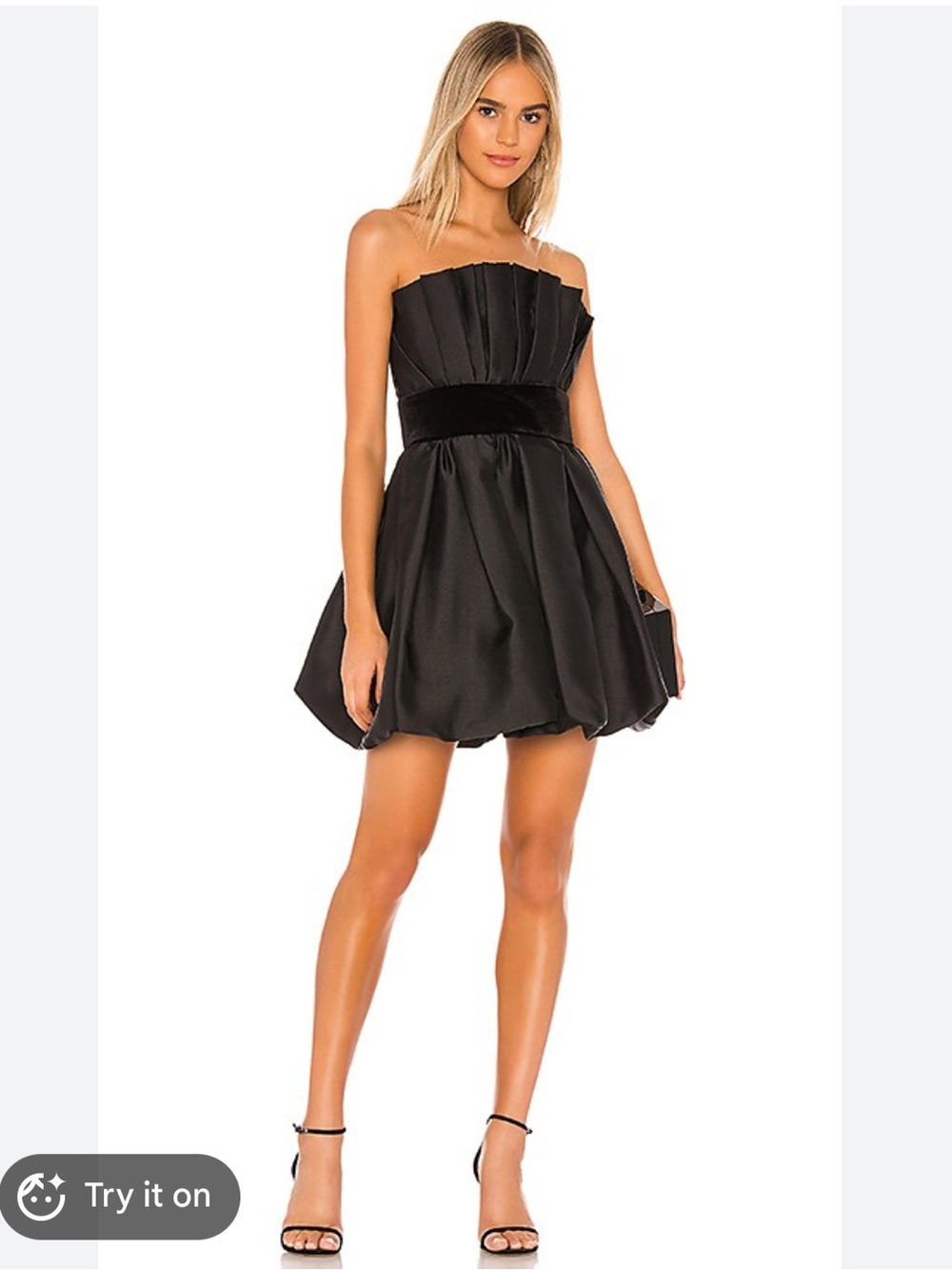 JAYGODFREY Black Strapless Bubble-Hem Cocktail Dress